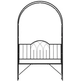 ComfortXL Rosenbogen, Schwarz, Metall, 59x203x115 cm, Gartenzubehör, Gartendeko