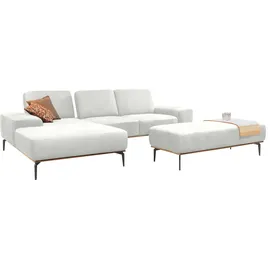 W.Schillig Ecksofa "run, Designsofa mit tollem Sitzkomfort, bequem, L-Form", weiß (weiß z73), B:279cm H:88cm T:178cm, Longlife Xtra-Leder Z73: Naturwalkleder der Luxusklasse aus den erlesensten Rohhäuten.