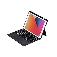 Synchro iPad Hülle mit QWERTY Tastatur Trackpad und Stifthalter iPad Hülle 9. 8. 7. Generation 10,2/10,5 Zoll-iPad Air Gen 3-Hülle iPad Pro 10.5 Cleveres Touchpad mit Tastatur Folio Book 7 8 9 iPad