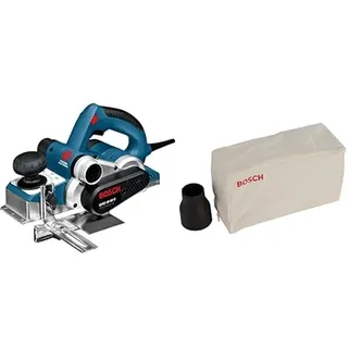 Bosch Professional Hobel GHO 40-82 C (850 Watt, inkl. Falztiefenanschlag, Parallelanschlag, Staubbeutel, Zusatzmesser, im Koffer) + Staubbeutel für Handhobel