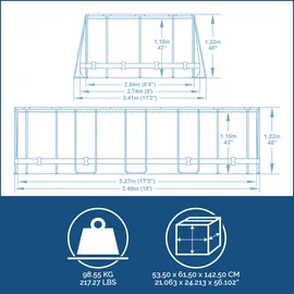 BESTWAY Power Steel Swim Vista Series Set 549 x 274 x 122 cm steinwandoptik inkl. Filterpumpe