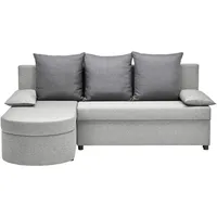 Ti'me Ecksofa, Grau, Dunkelgrau, Textil, 3-Sitzer, Füllung: Schaumstoff, seitenverkehrt montierbar, L-Form, 196x159 cm, Liegefunktion, Schlafen auf Sitzhöhe, Rücken echt, Wohnzimmer, Sofas & Couches, Wohnlandschaften, Ecksofas