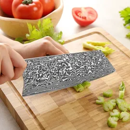 Zayiko Kinone Damast Blockmesser Kiritsuke I 20 cm Klinge I Wurzelholzgriff Birke