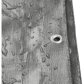Woltu Abdeckplane wasserdicht, 180 g/m2 PE Schutzplane mit Ösen, UV stabil : Grau 4x4 m Farbe: Grau Größe: 4x4 m