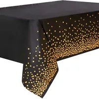 Ysislybin Tischdecke, 10 Stück Schwarz Gold Party Tischdecke Rechteck