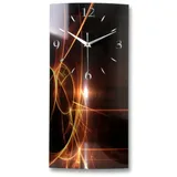 Kreative Feder Funkwanduhr 3D Design-Wanduhr "Abstrakt Rot" aus gebürstetem Aluminium (ohne Ticken; flüsterleises Funkuhrwerk; außergewöhnlich, modern) schwarz 40 cm x 80 cm