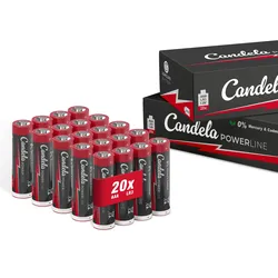 Candela Lights Powerline Batterien AAA, 20er Pack, 1,5V Leistungsstark und langlebig, AAA (LR3) Batterie für Haushalt und Büro