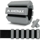 Amonax Gewichtsmanschetten Ankle Weights Set, Fitness Gewichte Für Beine Und Arme, 2x0,5kg Gewichte Handgelenk Für Frauen Männer, Pilates Gewichte Leg Weights (Grau - 2kg x 2) (Grau - 1kg x 2)