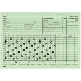 RNK Urlaubskarte 2026 A5 grün 10 Stück