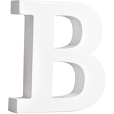 Rayher MDF-Buchstabe B, weiß, 9,5 x 11 cm, Stärke 2 cm, 3D-Buchstaben Holz, Holz-Buchstaben FSC zertifiziert, 64541102