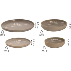 Palmer Sandy Loam Kombiservice, , Set aus 24 Teilen, für 6 Personen Gedeck, beige, sandfarben, matt, robust