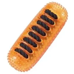 HUNTER Smart Hundespielzeug TPR Stick mit Baumwollkordel orange