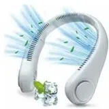 Tragbarer Nackenventilator, Usb-nackenventilator Mit 1200-mah-akku, Blattloser, Freihändiger Ventilator, 3 Geschwindigkeitsstufen, 360° Verstellbarer, Leiser Ventilator Für Büro, Zuhause Und Reisen (w