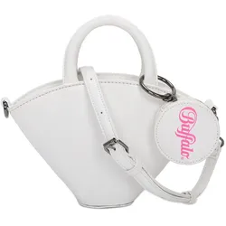 Schultertasche BUFFALO "Sculpt", Damen, Gr. B/H/T: 7cm x 15.5cm x 24cm, weiß, Polyurethan (PU), unifarben, Taschen, mit abnehmbarem Schultergurt