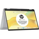 HP Chromebook x360, 14" Touchscreen, Intel Prozessor N100, 4 GB DDR4 RAM,128GB eUFS, Intel UHD Graphics, ChromeOS Betriebssystem, QWERTZ, Silber