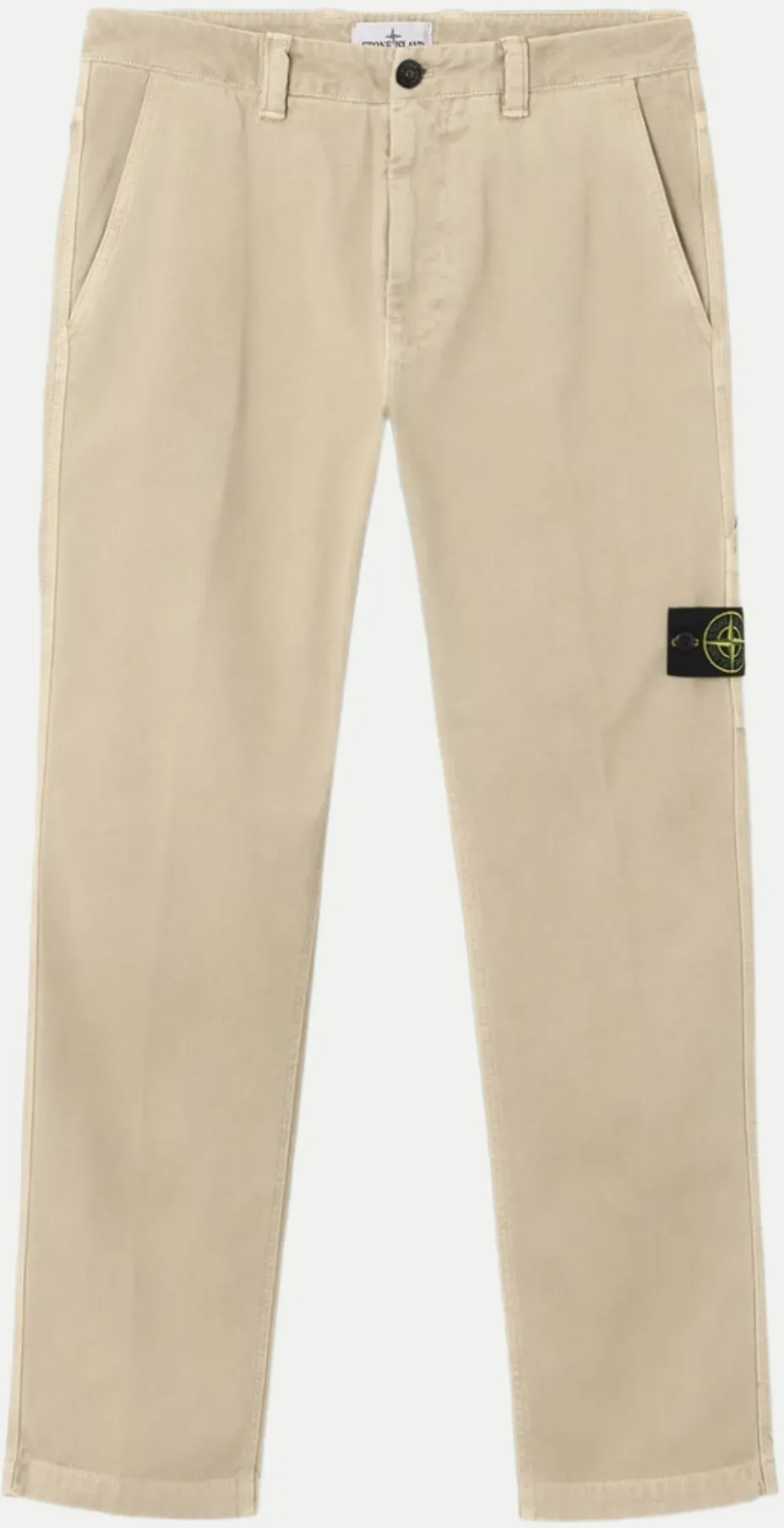 Regular-Fit Chino mit Logo-Badge Beige 33