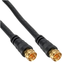 InLine SAT-Anschlusskabel, 2x geschirmt, 2x F-Stecker, >85dB, schwarz, 10m