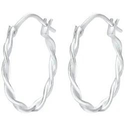 Elli Ohrringe Twisted Gedreht Creole Trend 925 Silber OneSize Damen 