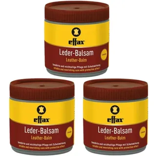 RL24 Effax - Leder-Balsam | Lederfett mit Bienenwachs | pflegt das Leder | Lederwachs für perfekten Glanz | feuchtigkeitsabweisende Lederpflege | 3 x 500 ml Dose (3er Set)
