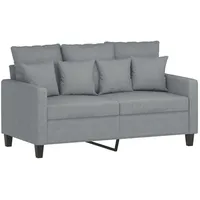 vidaXL 2-Sitzer-Sofa Hellgrau 120 cm Stoff