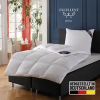 Excellent Daunenbettdecke EXCELLENT "Wien, Bettdecken für Sommer und Winter, Decke", weiß, B:200cm L:220cm, Bezug: 100% Baumwolle. Füllung: 90% Daunen, 10% Federn, Bettdecken, Bettdecke 135x200 cm, made in Germany, allergiker geeignet (Hausstaub)