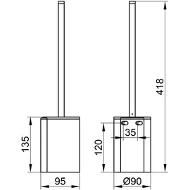 Keuco WC-Bürstengarnitur Plan Aluminium Silber-eloxiert/Schwarz (14972170200)