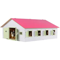 KidsGlobe Pferdestall Bauernhof, mit 7 Pferdeboxen, Holz, Reiterhof mit Faltdach