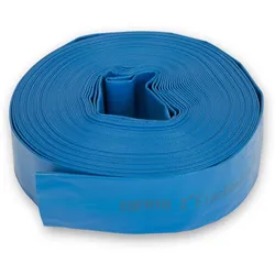 EBERTH 2" Flachschlauch, 30m lang, 52mm Durchmesser, flexibel, widerstandsfähig, PVC, blau, ideal für Pumpen und Bewässerung