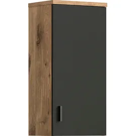 WELLTIME Hängeschrank WELLTIME "Dolo, Breite 37 cm, 1 Tür (Türanschlag wechselbar), 1 Einlegeböden", grau (nox oak), B:37cm H:75cm T:25cm, Schränke, Hängeschrank, Badmöbel, Badschrank, Schrank, Wandschrank, Bad, Badezimmer