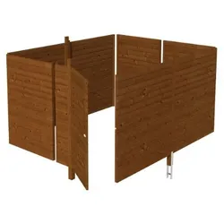 Skan Holz Abstellraum C4 für Carports - Profilschalung-nussbaum