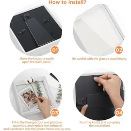 luxuskollektion 2er 3D Bilderrahmen zum Befüllen Tiefer Rahmen 20x20cm Transparentes