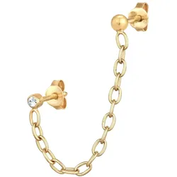 Elli Kette Piercing Kristall 925 Silber goldfarben Damen 