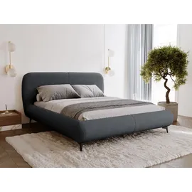 Mirjan24 Polsterbett, Dunkelgrau, Textil, Rechteckig, 140x200 cm, Schlafzimmer, Betten, Polsterbetten