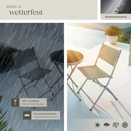 Tectake Bistro-Set, klappbar, für 2 Personen, - Grau