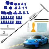 44 Stück Dellen Reparaturset Auto, T Bar Puller Auto Reparatur Ausbeulwerkzeug, Beulenzieher Auto mit 22 Dent Removal Pulling Tabs, Auto Paintless Dent Removal Kit für Fahrzeug Dellen Entfernen