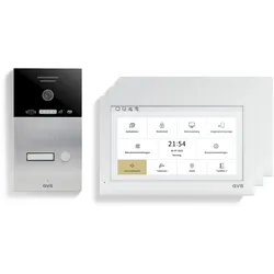 GVS - 1-Familienhaus IP Video Türsprechanlage AVS5421A - Mit 3x10 Zoll Monitor, App, HD-Kamera & Türöffner Funktion (RFID)