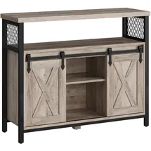 VASAGLE Sideboard 100 x 33 x 80 cm Grau
