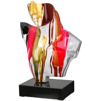 Casablanca modernes Design Skulptur Mann aus Kunstharz und Marmor - glänzend - Mehrfarbig - Höhe 41cm x Breite 29cm - Männerfigur