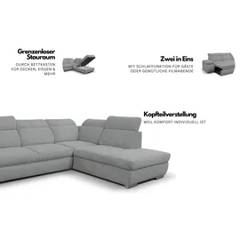 werk2 Ecksofa Alicante Cord L-Form 2-Sitzer Beige
