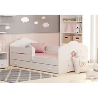 Kids Collective Kinderbett mit Prinzessin Motiv 70 x 140 cm Holz weiß