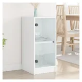 vidaXL Beistellschrank mit Glastüren Weiß 35x37x75,5 cm