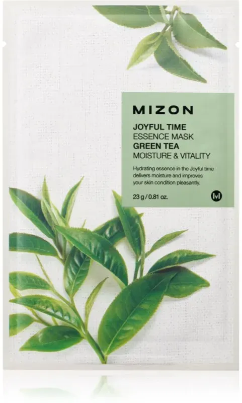 Mizon Joyful Time Green Tea Zellschichtmaske mit feuchtigkeitsspendender und revitalisierender Wirkung 23 g