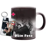 NA - Zauber Fototasse selbst individuell mit eigenem Foto mit Schlüsselanhänger Bedrucken Lassen/Magic Mug/Personalisierbar mit eigenem Foto Bedrucken/Fototasse/. 2 Werktag versandfertig