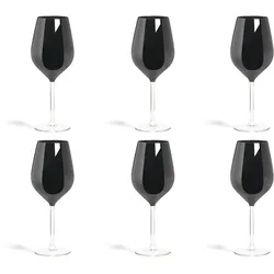 Excelsa Set Von 6 Gläser Color Wine Glas 7,5X7,5X23 Cm Schwarz