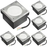 ledscom.de 6x LED Pflasterstein NEOLUM für außen, IP67, eckig, 10 x10cm, inkl. GX53 Leuchtmittel, 56lm, weiß