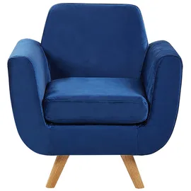 Beliani Bezug für Sessel Bernes Samtstoff Marineblau