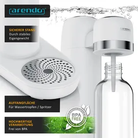 Arendo Wassersprudler Soda Maker weiß + 2x 1000 ml Flaschen