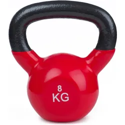 Kettlebell Vinyl 8 kg, Rot Gewichtheben Unisex Rot rot 8kg