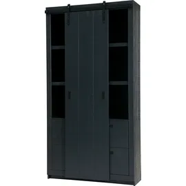 Woood Vitrine 230 x 122 x 37 cm Schwarz