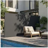 Outsunny Seitenmarkise 5 x 185 cm grau Aluminium